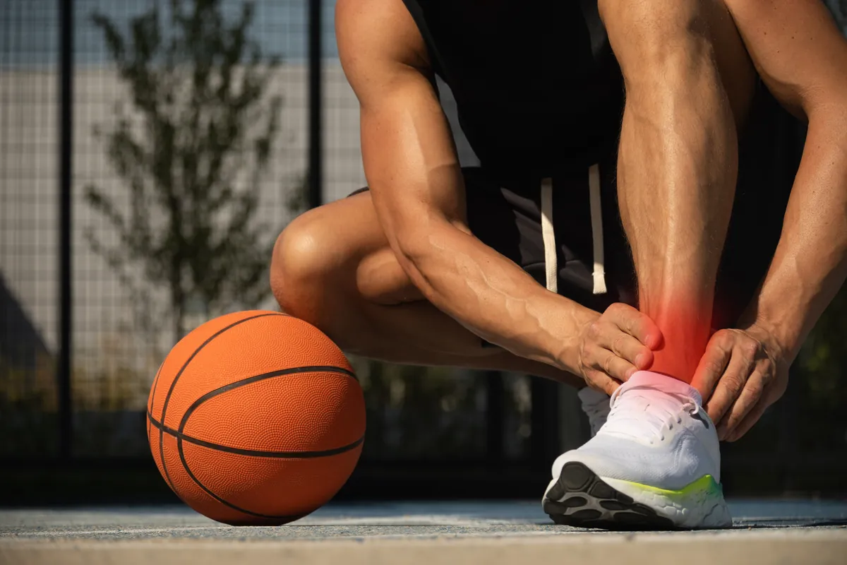 Athlete with ankle injury