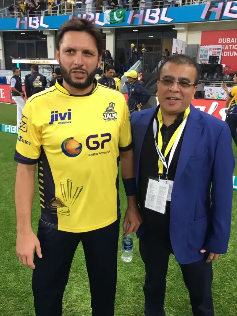 Dr. Ashfaq Konchwalla with sports star — PSL cricketer